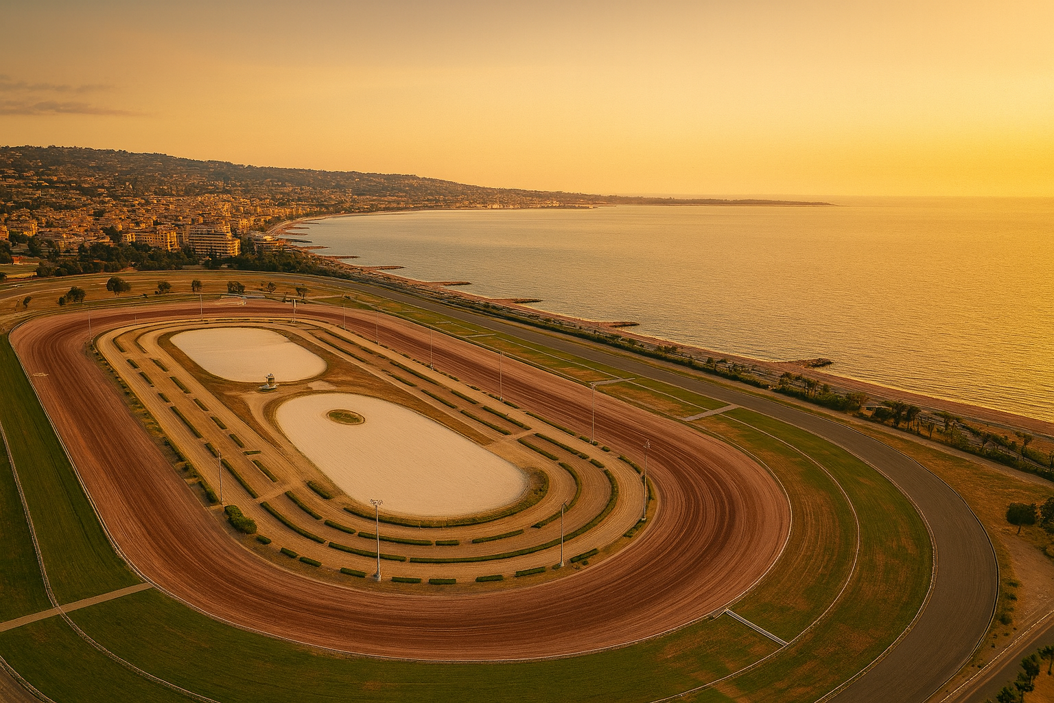 Hippodrome de la Côte d'Azur et plage de Cagnes-sur-Mer - Site événementiel majeur avec plage de sable fin et vue sur la Méditerranée